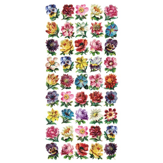 1 Sheet of Stickers Mixed Miniature Flowers